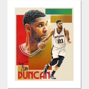 Retro Tim Duncan Basketball Card Posters and Art